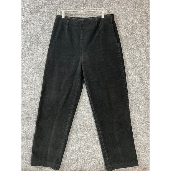 L.L. Bean Pants - LL Bean Corduroy Pants Black Vintage Side Zip Straight Leg Pants Womens 12 Reg